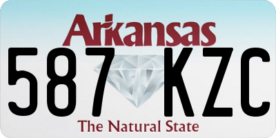 AR license plate 587KZC