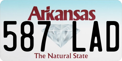 AR license plate 587LAD