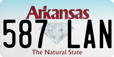 AR license plate 587LAN