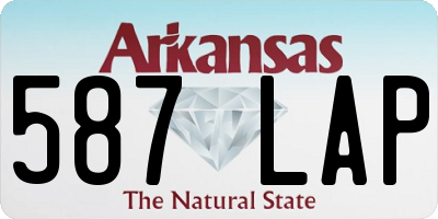 AR license plate 587LAP