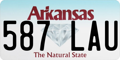 AR license plate 587LAU