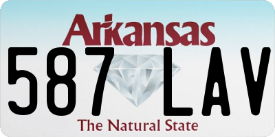 AR license plate 587LAV