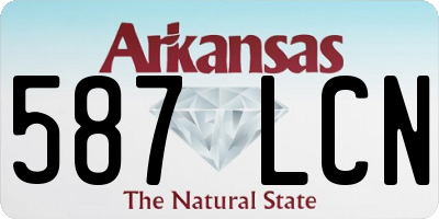 AR license plate 587LCN