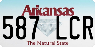 AR license plate 587LCR