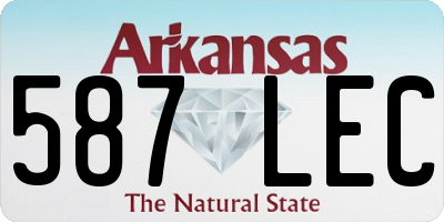 AR license plate 587LEC