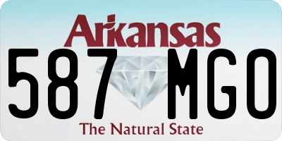 AR license plate 587MGO