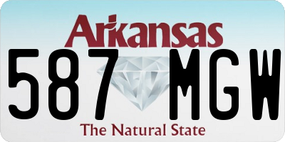 AR license plate 587MGW