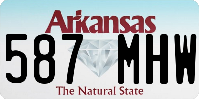 AR license plate 587MHW