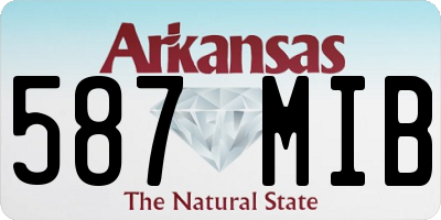 AR license plate 587MIB