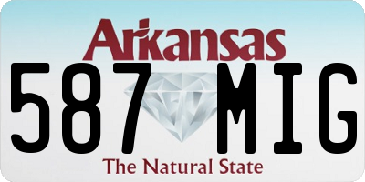 AR license plate 587MIG