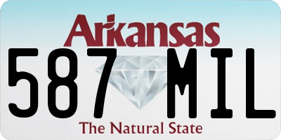 AR license plate 587MIL