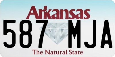 AR license plate 587MJA