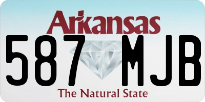AR license plate 587MJB