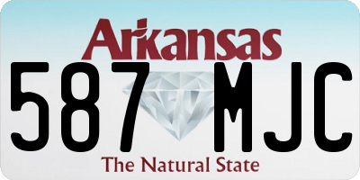 AR license plate 587MJC