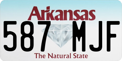 AR license plate 587MJF