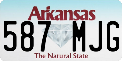 AR license plate 587MJG