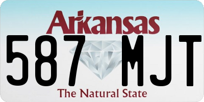 AR license plate 587MJT