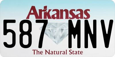 AR license plate 587MNV