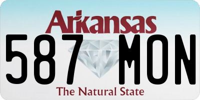 AR license plate 587MON