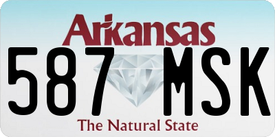 AR license plate 587MSK