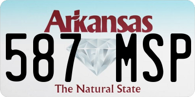AR license plate 587MSP
