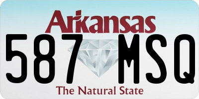AR license plate 587MSQ