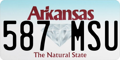 AR license plate 587MSU