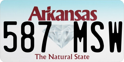 AR license plate 587MSW