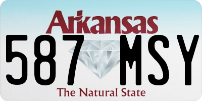 AR license plate 587MSY