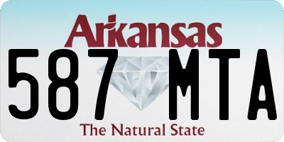 AR license plate 587MTA