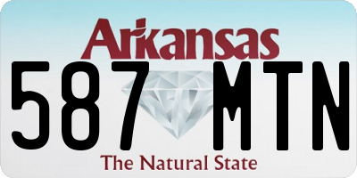 AR license plate 587MTN