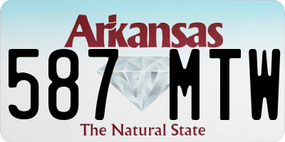 AR license plate 587MTW