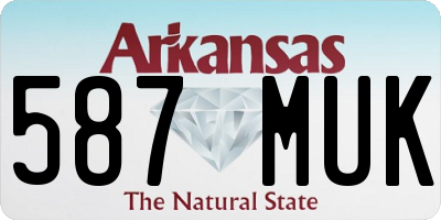 AR license plate 587MUK