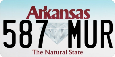 AR license plate 587MUR