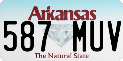 AR license plate 587MUV
