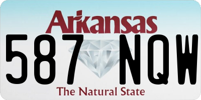 AR license plate 587NQW