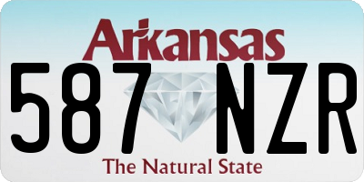 AR license plate 587NZR