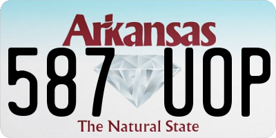 AR license plate 587UOP