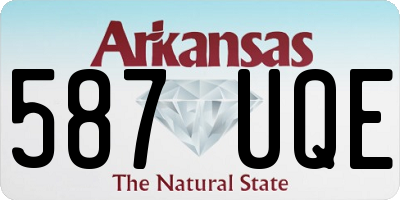AR license plate 587UQE