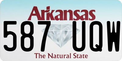 AR license plate 587UQW