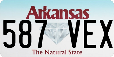 AR license plate 587VEX