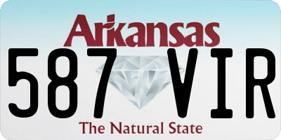 AR license plate 587VIR