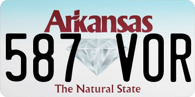 AR license plate 587VOR