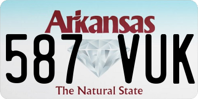 AR license plate 587VUK