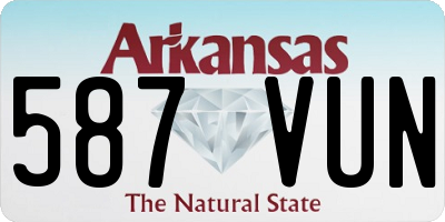 AR license plate 587VUN