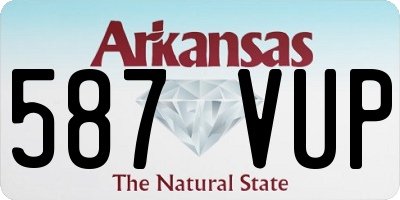 AR license plate 587VUP