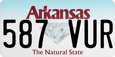 AR license plate 587VUR