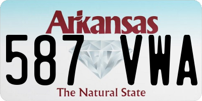 AR license plate 587VWA