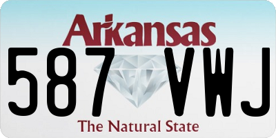 AR license plate 587VWJ