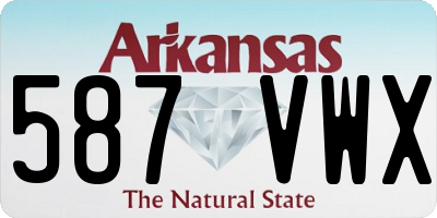 AR license plate 587VWX
